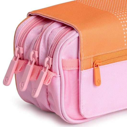 Estuche Escolar Triple ColePack Kuru con Material Incluido Naranja