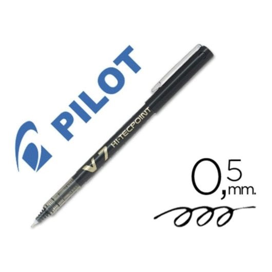 Penna Roller Ball Pilot V7 Hi-tecpoint 0.7 mm Inchiostro Nero