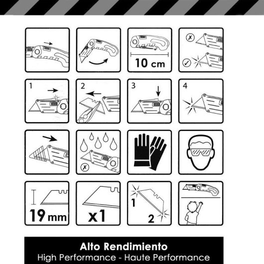 Cutter Navaja Pieghevole 3 Claveles 10 cm