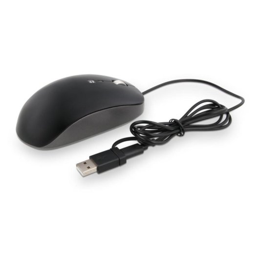 Ratón LMP Elite Pro USB Tipo C 6400 DPI Negro Ergonomía Mano Derecha