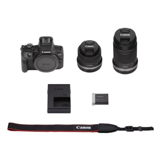 Cámara Mirrorless Canon EOS R100 24.1MP WiFi 18-45mm + RF-S 55-210mm F5-7.1 IS STM