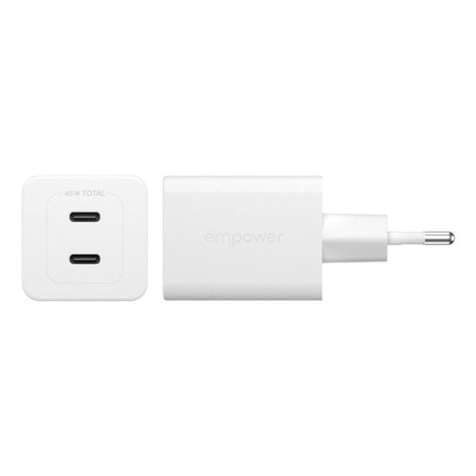 Carregador PanzerGlass Turbo 45W 2x USB-C Branco