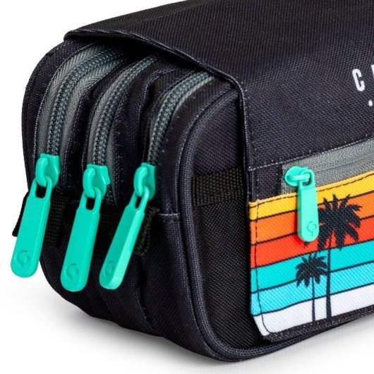Estuche Portatodo Triple Grafoplás Bits and Bobs Design California 23 x 10 x 10 cm
