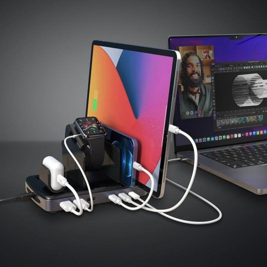 Regleta Lindy 73436 6 Tomas USB-A y USB-C con Protección y LED Power