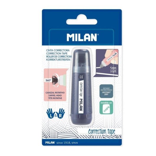 Cinta Correctora Milan 1918 Pack 4 Unidades 5 mm x 6 m
