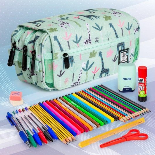 Estuche Portatodo Triple Grafoplás Bits and Bobs Design Jungle