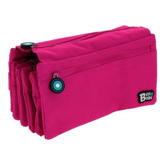 Estuche Escolar Portatodo Cuadruple Grafoplas Bits and Bobs Magenta con 36 Utensilios