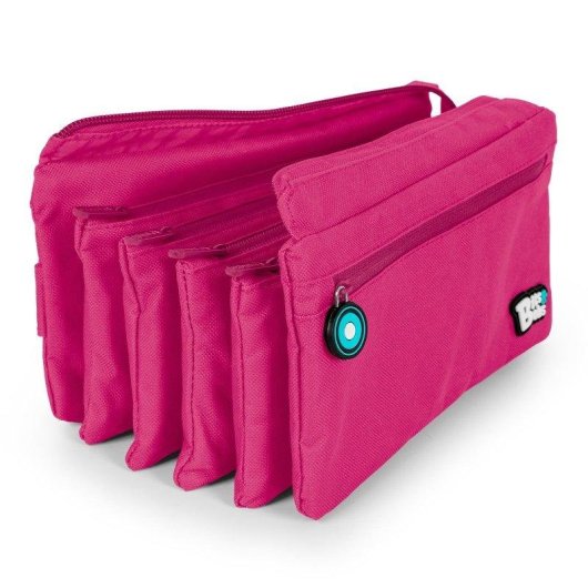 Estuche Escolar Portatodo Cuadruple Grafoplas Bits and Bobs Magenta con 36 Utensilios
