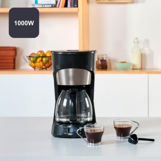 Cafetera de Goteo Black & Decker 1000W 1,5L 12 Tazas Control Digital Timer 24h