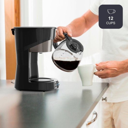 Cafetera de Goteo Black & Decker 1000W 1,5L 12 Tazas Control Digital Timer 24h