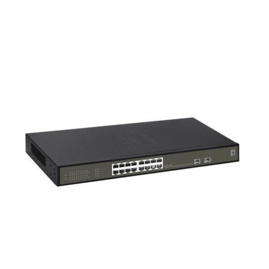 Comutador LevelOne GES-2118P Gestido L2 16 Ports Gigabit PoE+ 2 SFP