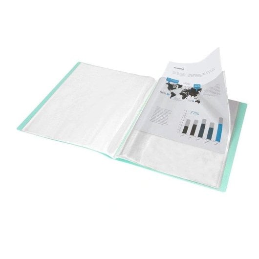 Cartella Liderpapel A4 con 20 buste trasparenti, colore Verde Manzana