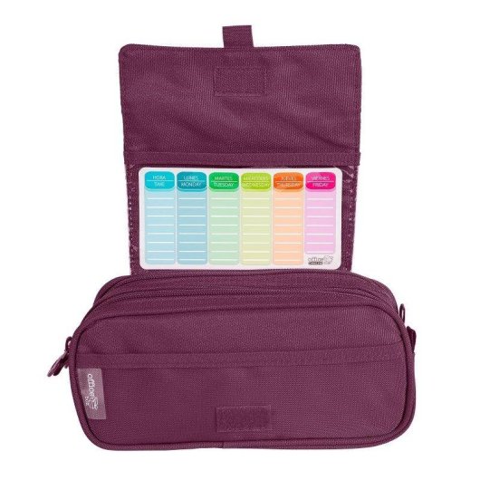 Astuccio Triplo Colepack Eco Officebox Viola con Materiale Scolastico Incluso