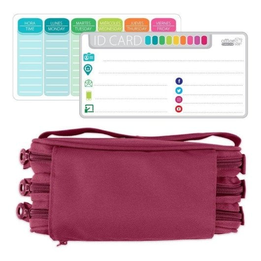 Astuccio Triplo Colepack Eco Officebox Viola con Materiale Scolastico Incluso