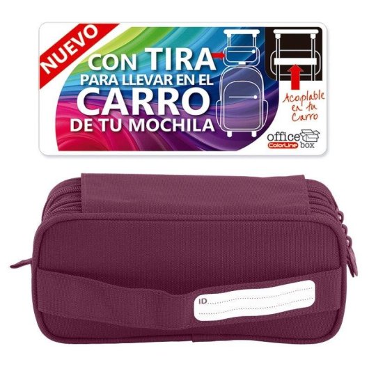 Astuccio Triplo Colepack Eco Officebox Viola con Materiale Scolastico Incluso