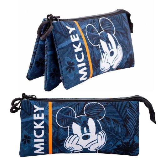 Estojo Escolar Triplo Portatodo Karactermania Mickey Mouse Azul