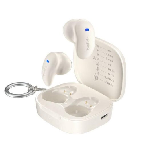 Kopfhörer Belkin SoundForm Anywhere kabellos und kabelgebunden Bluetooth mit Geräuschunterdrückung, IPX4, weiß