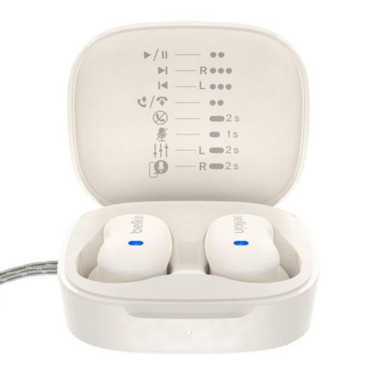 Kopfhörer Belkin SoundForm Anywhere kabellos und kabelgebunden Bluetooth mit Geräuschunterdrückung, IPX4, weiß