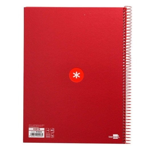 Quaderno A4 Antartik Spirale Copertina Rigida 80 Fogli Colore Lampone