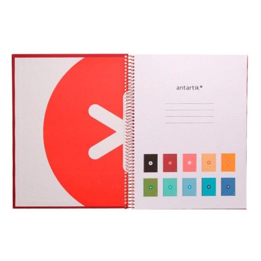 Quaderno A4 Antartik Spirale Copertina Rigida 80 Fogli Colore Lampone