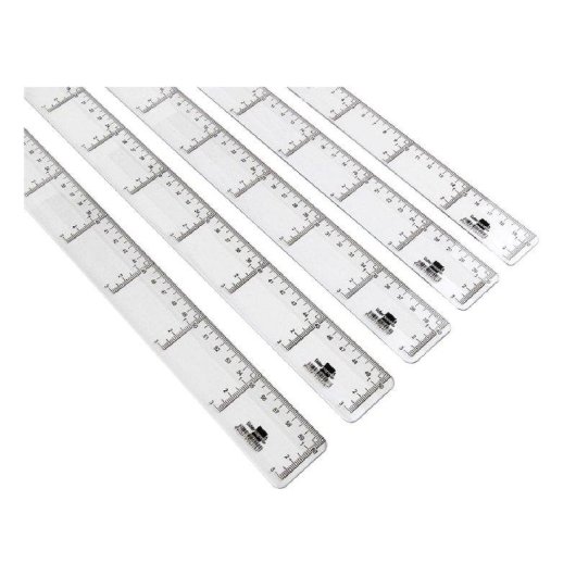 Regla Plástico Transparente Liderpapel 30 cm con Borde Biselado