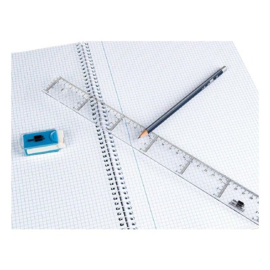 Regla Plástico Transparente Liderpapel 30 cm con Borde Biselado
