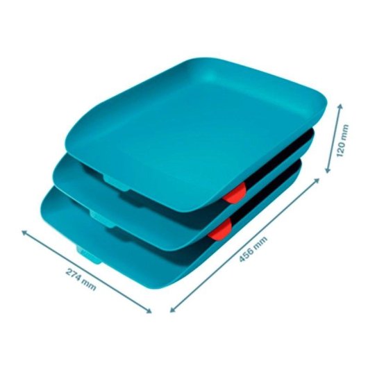 Set de 3 Bandejas Porta Documentos Leitz Cosy A4 Azul