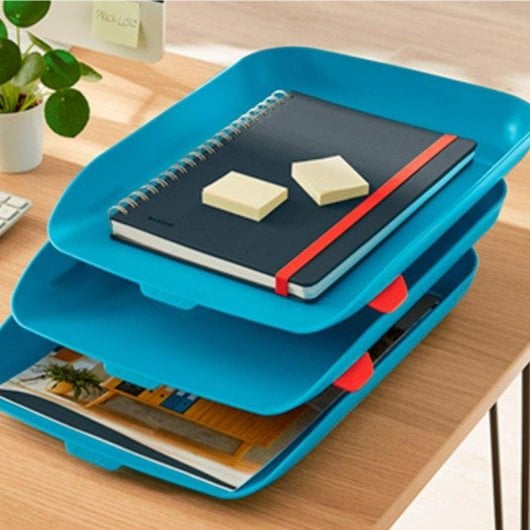 Set de 3 Bandejas Porta Documentos Leitz Cosy A4 Azul