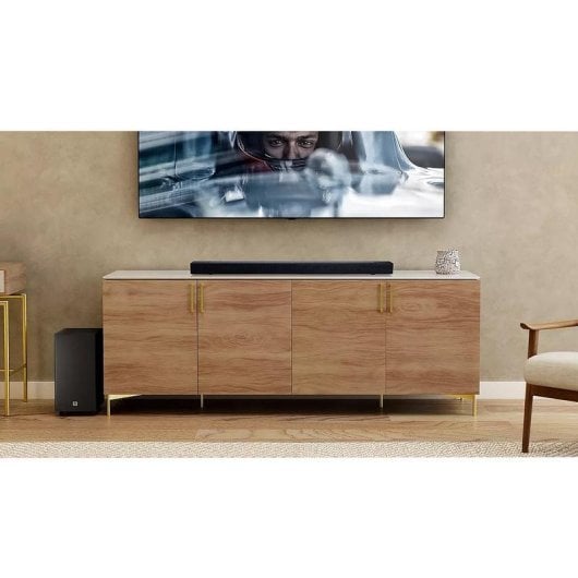 Barra de Som JBL Cinema SB595 3.1.2 440W Bluetooth HDMI eARC Dolby Atmos Preta