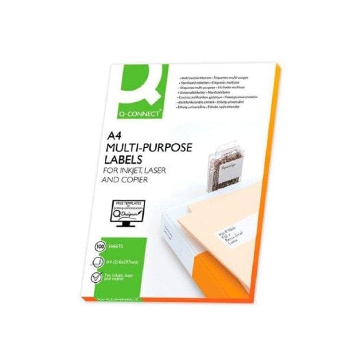 Etiquetas Adhesivas Q-Connect KF10660 A4 4 Etiquetas 105x148.5 mm Blancas