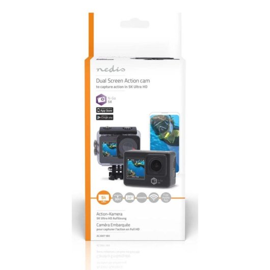 Câmara Desportiva Nedis ACAM71BK 5K UltraHD WiFi UltraWide Estabilização Avançada