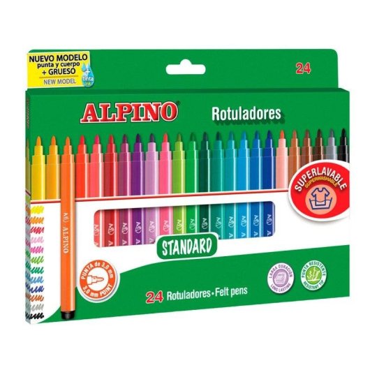 Rotuladores Alpino Coloring 24 unidades Punta Fina 3mm