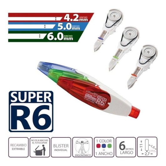 Correttore Retrattile SDI Super R6 - Pack di 2 Nastri 5 mm