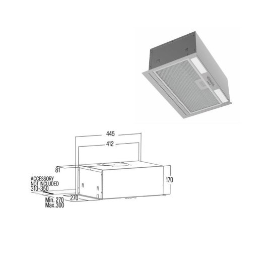 Campana extractora CATA Ritma 45 X Canalizado/Recirculación 44,5 cm LED