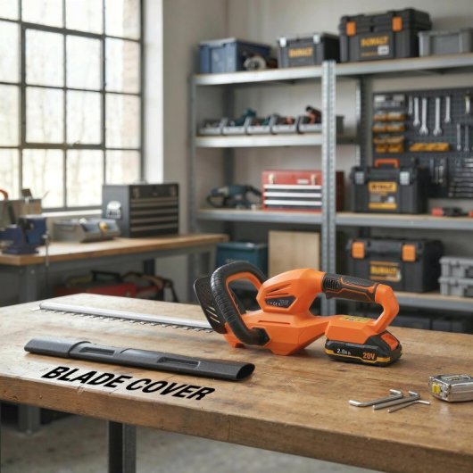 Outsunny Cortasetos Eléctrico Con Batería De 2000mah Y Cuchilla De 51 Cm Naranja