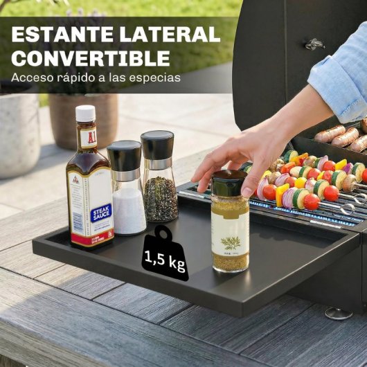 Outsunny Barbacoa De Gas Bbq Gas Con 3 Quemadores 7,5 Kw Con Plancha Negro