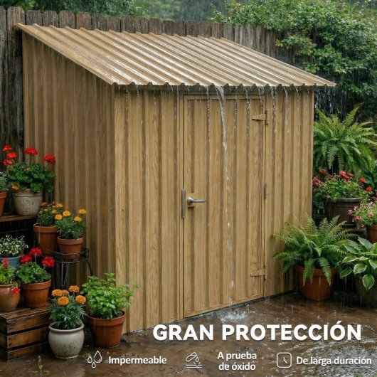 Outsunny Juego De 12 Paneles Para Tejado De Acero Galvanizado 129x45cm Natural