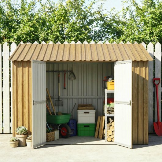 Outsunny Juego De 12 Paneles Para Tejado De Acero Galvanizado 129x45cm Natural