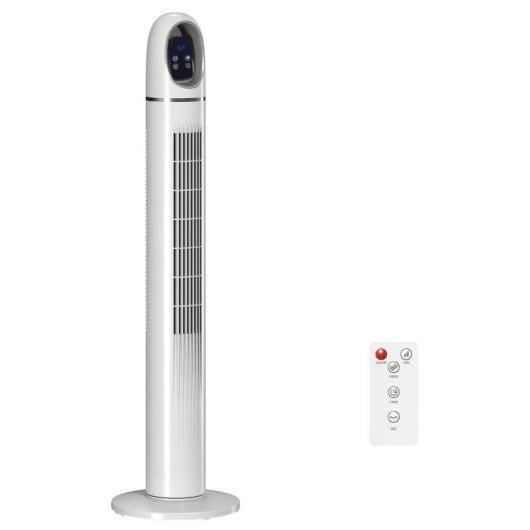 Homcom Ventilador De Torre Con Control Remoto 3 Velocidades 3 Modos Temporizador