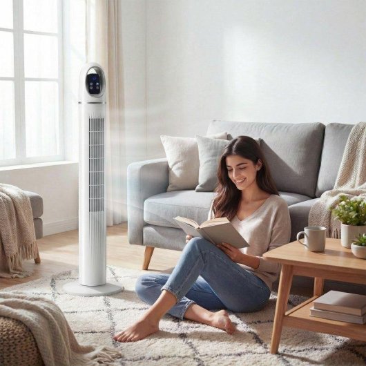 Homcom Ventilador De Torre Con Control Remoto 3 Velocidades 3 Modos Temporizador