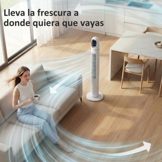 Homcom Ventilador De Torre Con Control Remoto 3 Velocidades 3 Modos Temporizador