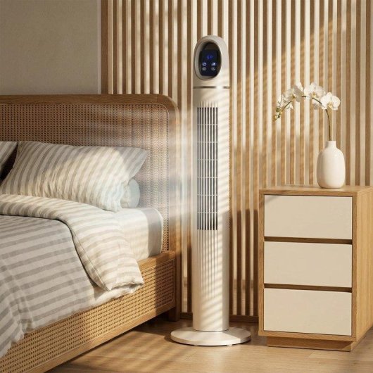 Homcom Ventilador De Torre Con Control Remoto 3 Velocidades 3 Modos Temporizador