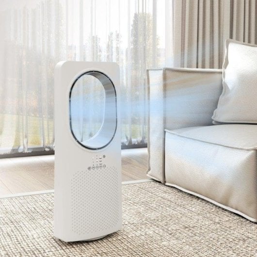 Homcom Ventilador De Torre Silencioso Sin Aspas Mando A Distancia Oscilación 45°