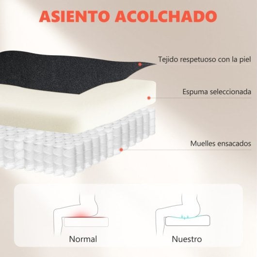 Homcom Silla De Escritorio Ergonómica Con Respaldo Alto Negro