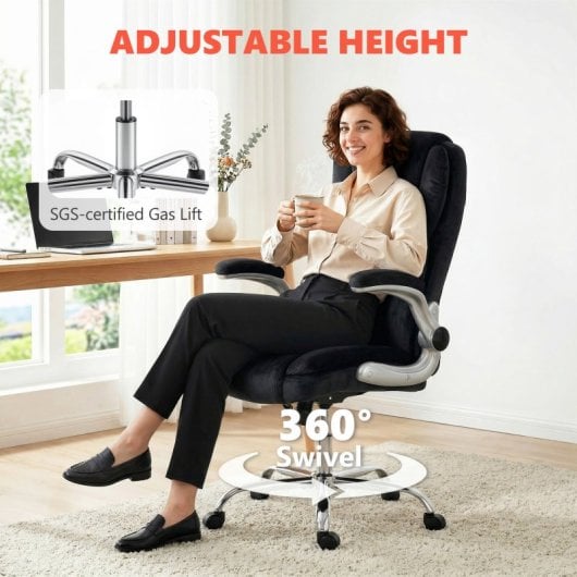 Homcom Silla De Escritorio Ergonómica Con Respaldo Alto Negro