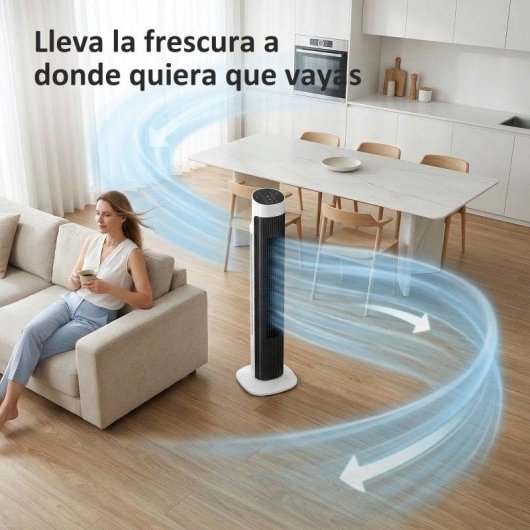 Coluna de Ar Homcom 45W 3 Velocidades 3 Modos Silenciosa Comando Oscilação 70°