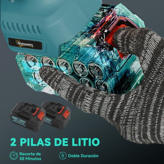 Outsunny Motosierra Bateria 8 Pulgadas 6000mah Con 580w Motor Sin Escobillas