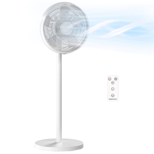 Homcom Ventilador De Pie Con Mando Altura Ajustable 4 Velocidades Oscilación