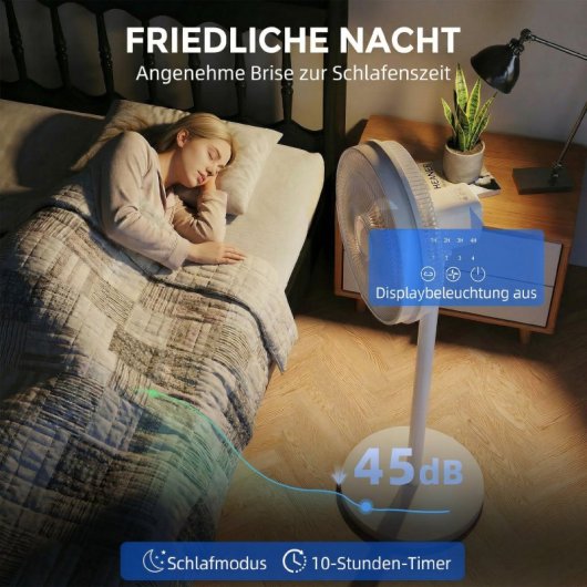 Homcom Ventilador De Pie Con Mando Altura Ajustable 4 Velocidades Oscilación