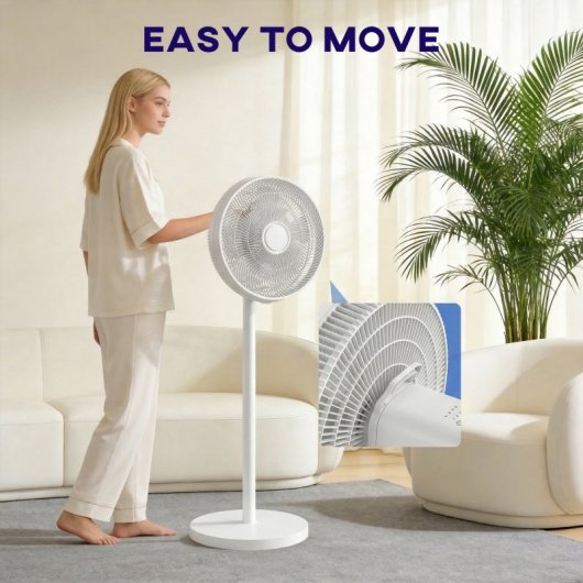 Homcom Ventilador De Pie Con Mando Altura Ajustable 4 Velocidades Oscilación